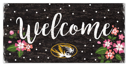 Fan Creations 6x12 Horizontal University of Missouri Welcome Floral 6x12 Sign