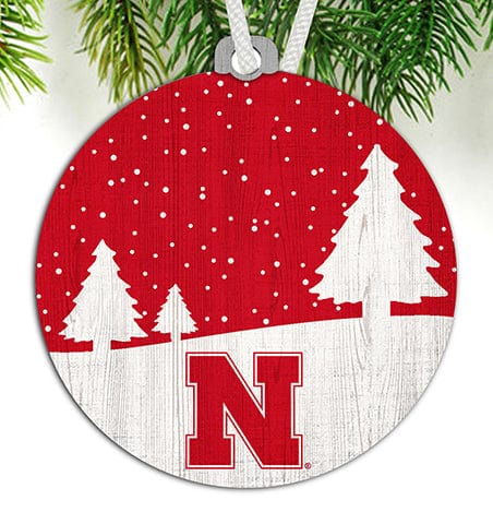 Fan Creations Ornament University of Nebraska Snow Scene Ornament