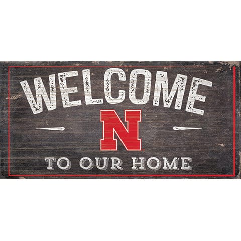 Fan Creations 6x12 Horizontal University of Nebraska Welcome Distressed 6 x 12