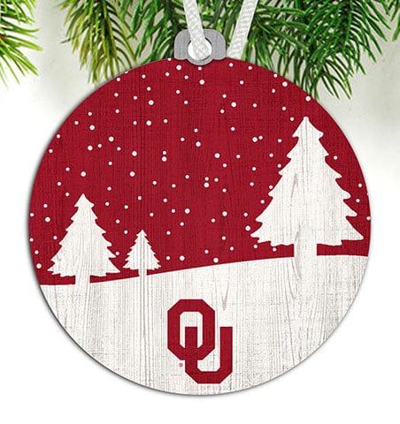 Fan Creations Ornament University of Oklahoma Snow Scene Ornament