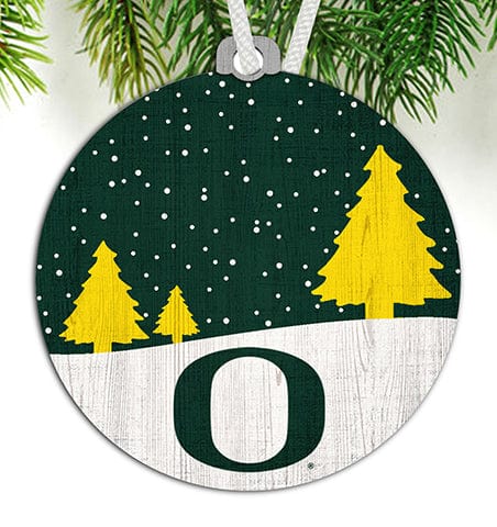 Fan Creations Ornament University of Oregon Snow Scene Ornament