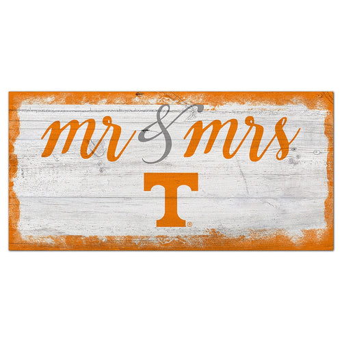 Fan Creations 6x12 Horizontal University of Tennessee Script Mr & Mrs 6x12 Sign