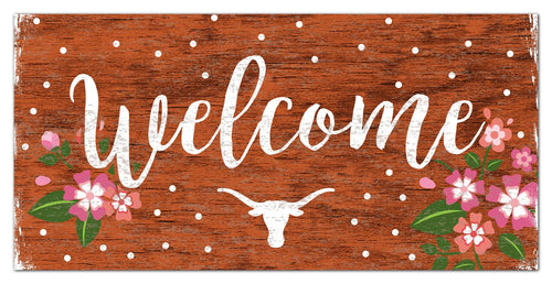 Fan Creations 6x12 Horizontal University of Texas Welcome Floral 6x12 Sign