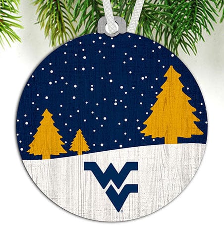 Fan Creations Ornament University of West Virginia Snow Scene Ornament