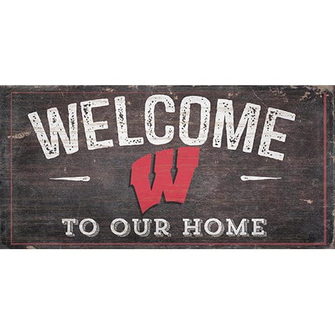 Fan Creations 6x12 Horizontal University of Wisconsin Welcome Distressed 6 x 12