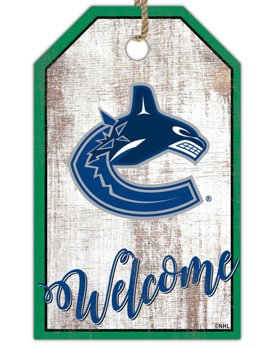 Fan Creations Holiday Home Decor Vancouver Canucks Welcome 11x19 Tag