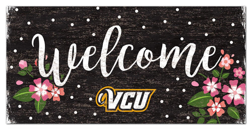 Fan Creations 6x12 Horizontal VCU Welcome Floral 6x12 Sign