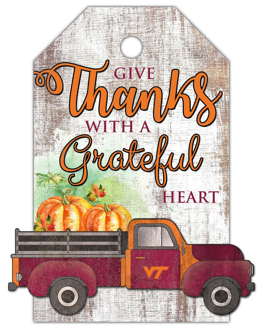 Fan Creations Holiday Home Decor Virginia Tech Gift Tag and Truck 11x19