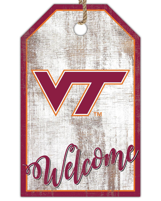 Fan Creations Holiday Home Decor Virginia Tech Welcome 11x19 Tag