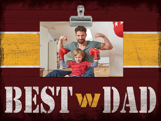 Fan Creations Desktop Stand Washington Commanders Best Dad With Stripe Clip Frame