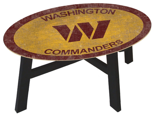 Fan Creations Home Decor Washington Commanders  Distressed Wood Coffee Table With Team Colors