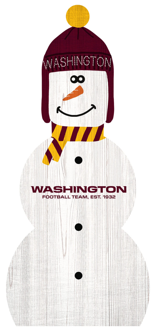 Fan Creations Holiday Home Decor Washington Commanders Snowman 31in Leaner