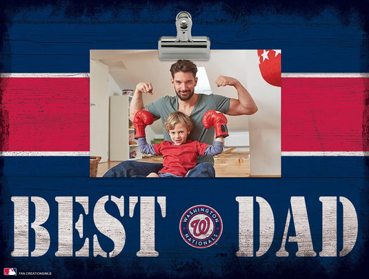 Fan Creations Desktop Stand Washington Nationals Best Dad With Stripe Clip Frame