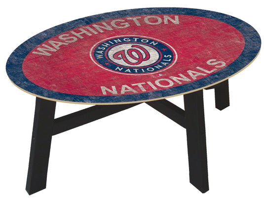 Fan Creations Home Decor Washington Nationals  Distressed Wood Coffee Table With Team Colors