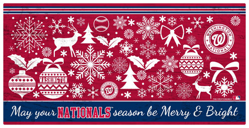Fan Creations Holiday Home Decor Washington Nationals Merry and Bright 6x12