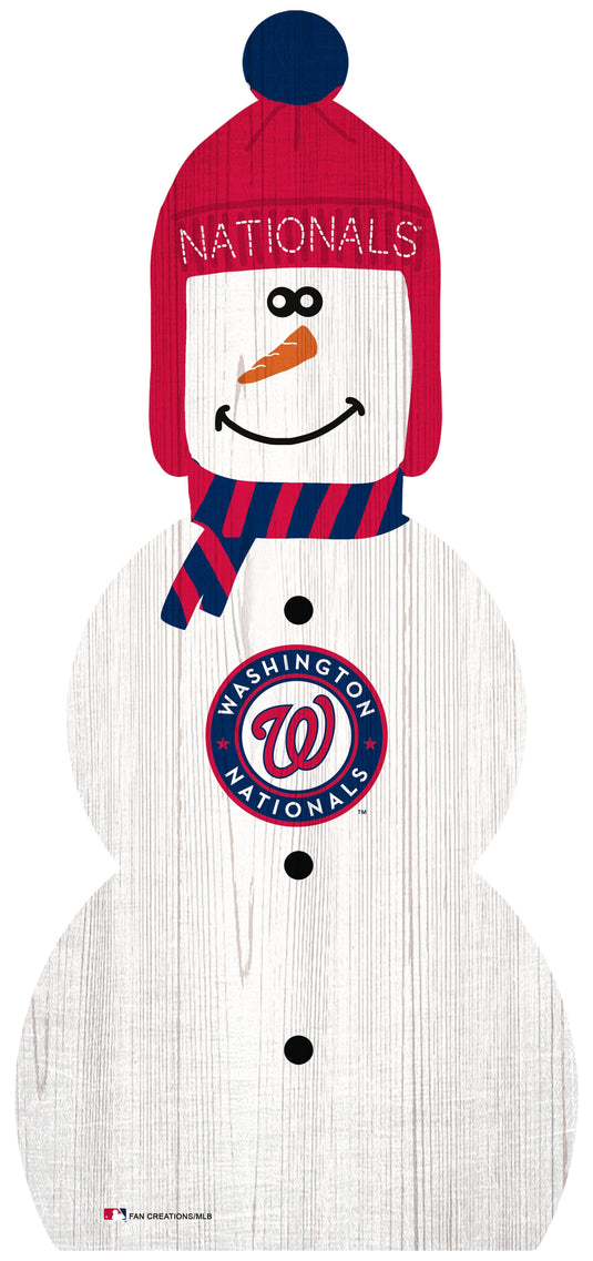 Fan Creations Holiday Home Decor Washington Nationals Snowman 31in Leaner