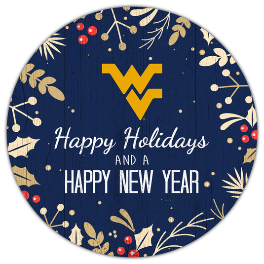 Fan Creations Holiday Home Decor West Virginia Merry Christmas & Happy New Years 12in Circle