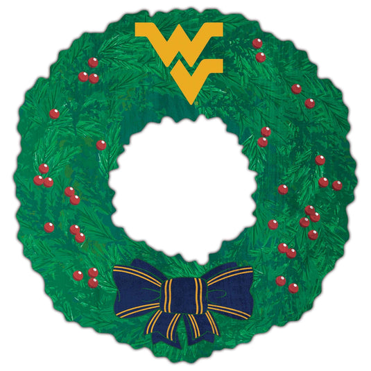 Fan Creations Holiday Home Decor West Virginia Team Wreath 16in