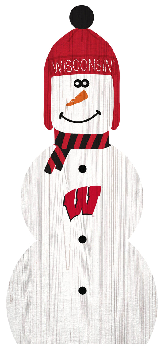 Fan Creations Holiday Home Decor Wisconsin Snowman 31in Leaner
