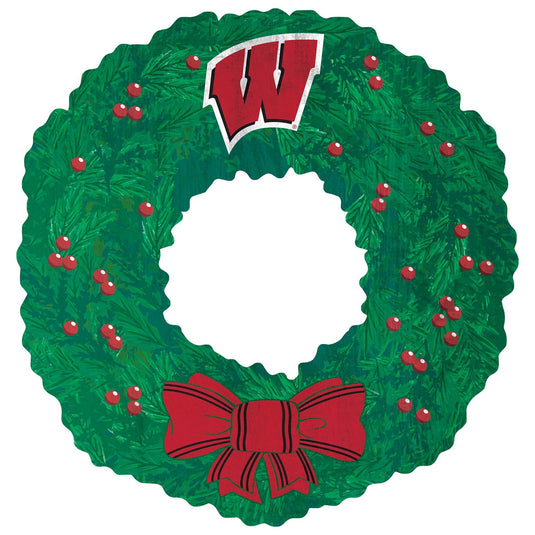 Fan Creations Holiday Home Decor Wisconsin Team Wreath 16in