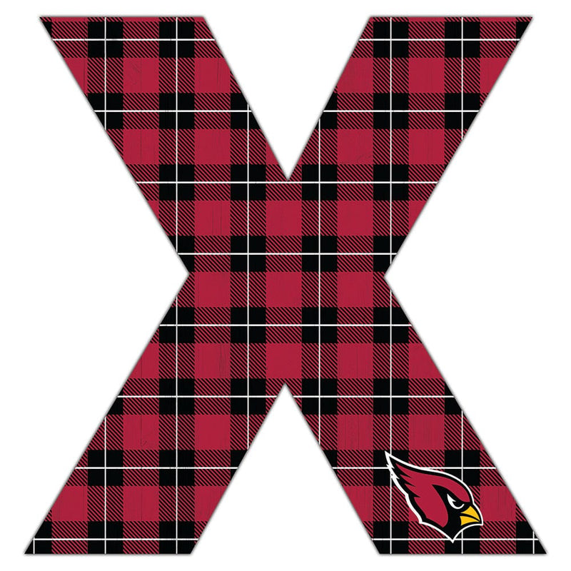 Load image into Gallery viewer, Fan Creations 24&quot; Wall Art X Arizona Cardinals 24in Plaid Pattern Letter
