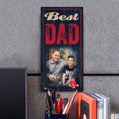 Fan Creations Web 2 Print Best Dad Photo Personalized MLB Sign