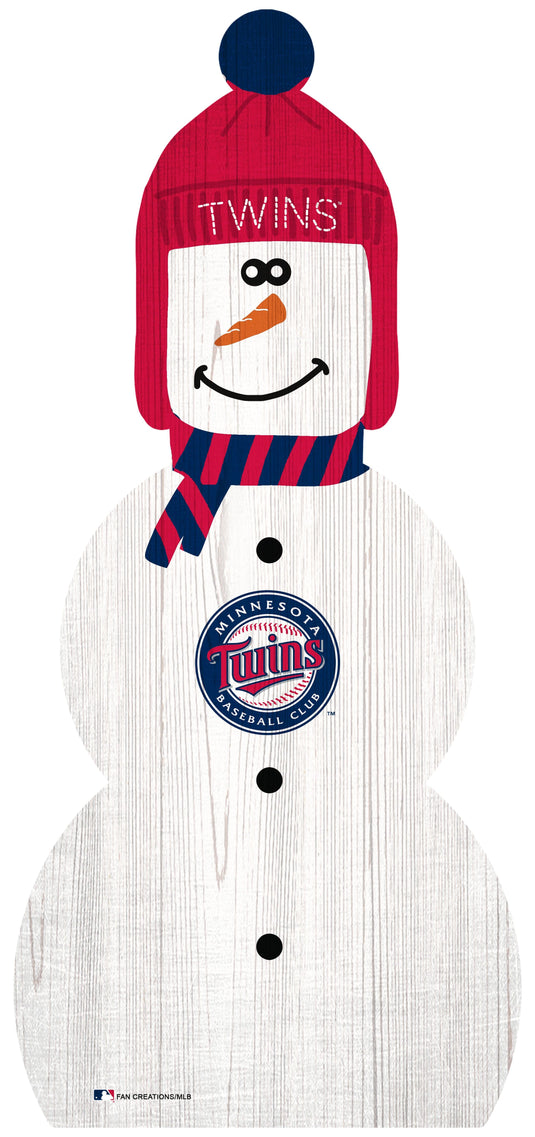 Fan Creations Holiday Home Decor Minnesota Twins Snowman 31in Leaner