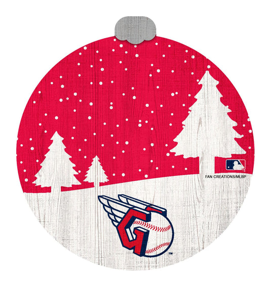 Fan Creations Ornament Cleveland Guardians Snow Scene Ornament