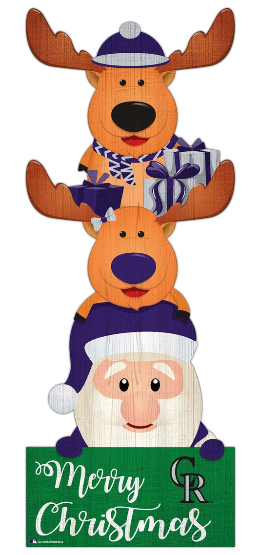 Fan Creations Holiday Home Decor Colorado Rockies Santa Stack 31in Leaner