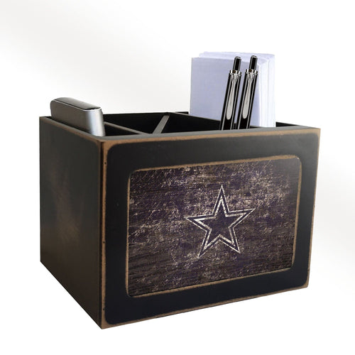 Fan Creations Desktop Stand Dallas Cowboys Distressed Desktop Organizer With Team Color
