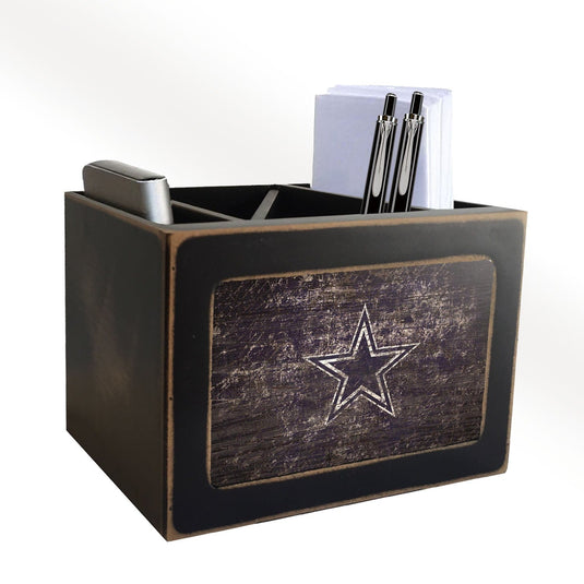 Fan Creations Desktop Stand Dallas Cowboys Distressed Desktop Organizer With Team Color