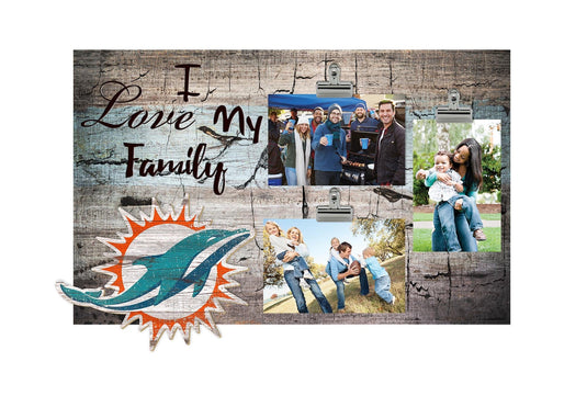 Fan Creations Desktop Stand Miami Dolphins I Love My Family 11x19 Clip Frame