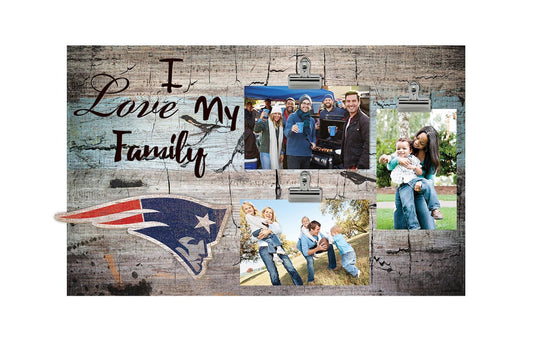 Fan Creations Desktop Stand New England Patriots I Love My Family 11x19 Clip Frame