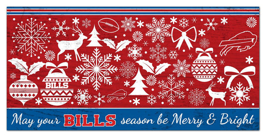 Fan Creations Holiday Home Decor Buffalo Bills Merry and Bright 6x12