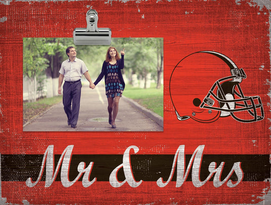 Fan Creations Desktop Stand Cleveland Browns Mr & Mrs Clip Frame