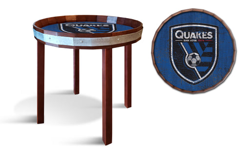 Fan Creations Wall Decor San Jose Earthquakes  Barrel Top Side Table